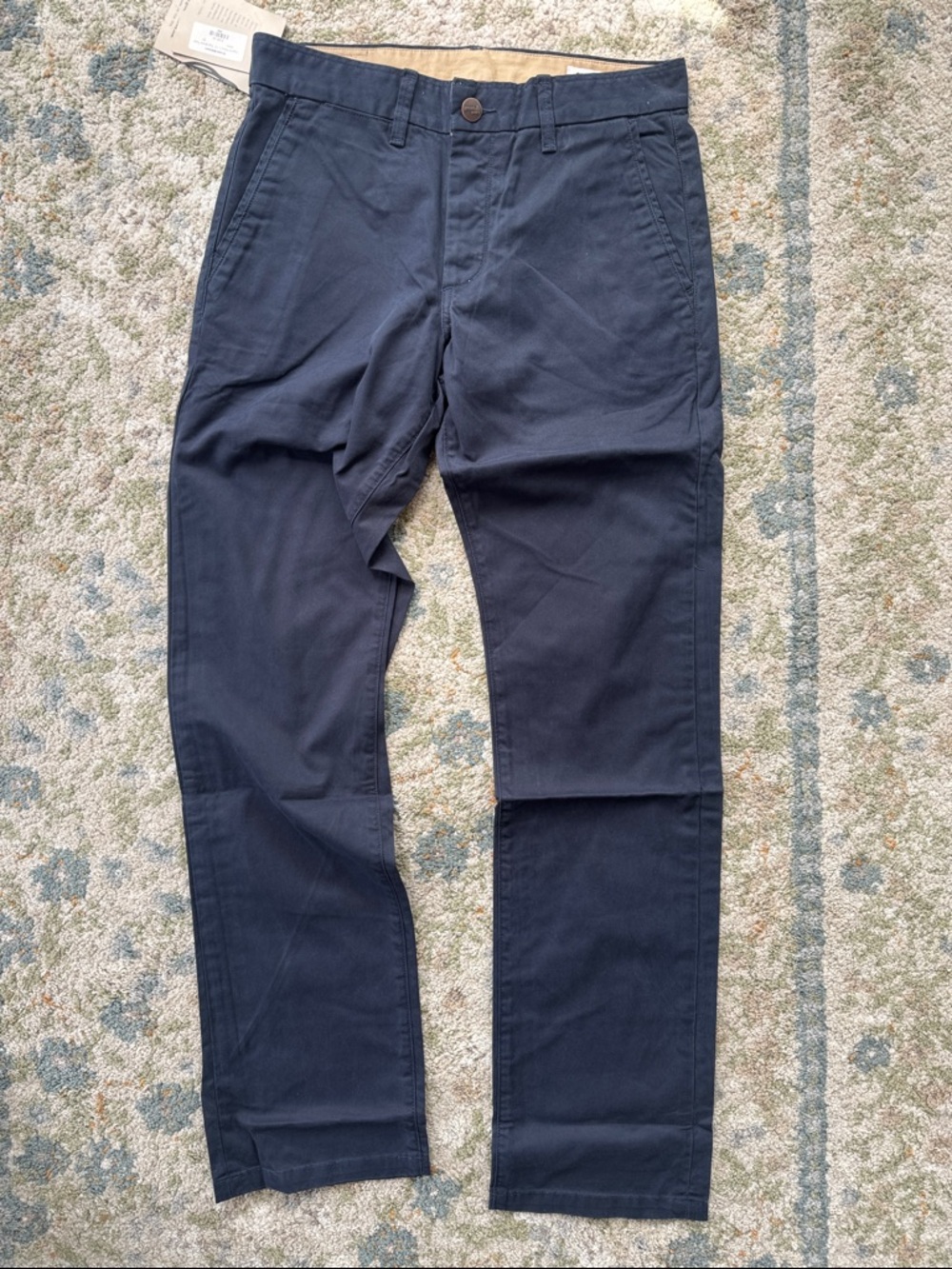 Grown & Sewn Men's Navy Chinos - Legend Straight Fit - 30